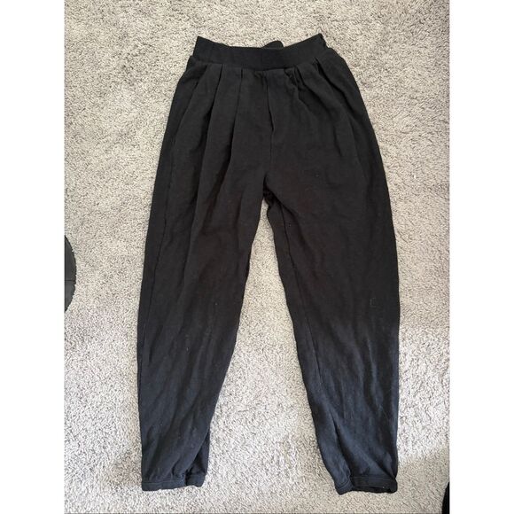 FP Beach Black Sweatpants Size Small Cotton Front Pleats - Picture 2 of 8